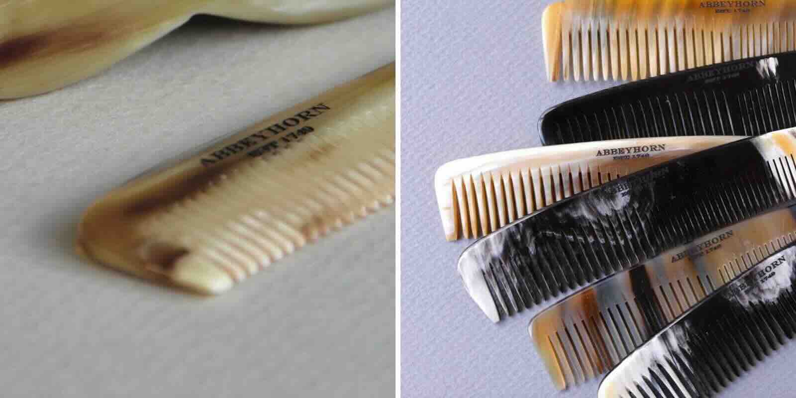 Handmade ABBEYHORN horn combs – natural horn – England